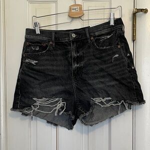 American Eagle Outfitters Black Distressed Jean Shorts